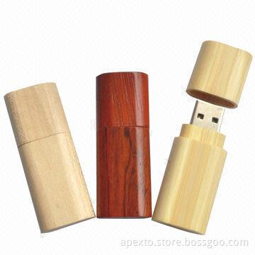 Promotional Wood USB Flash Drive with Laser Engraving Logos and 512MB to 32GB Capacities